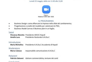 Andoc, lunedì 25 maggio al via da Napoli i webinar sul business design